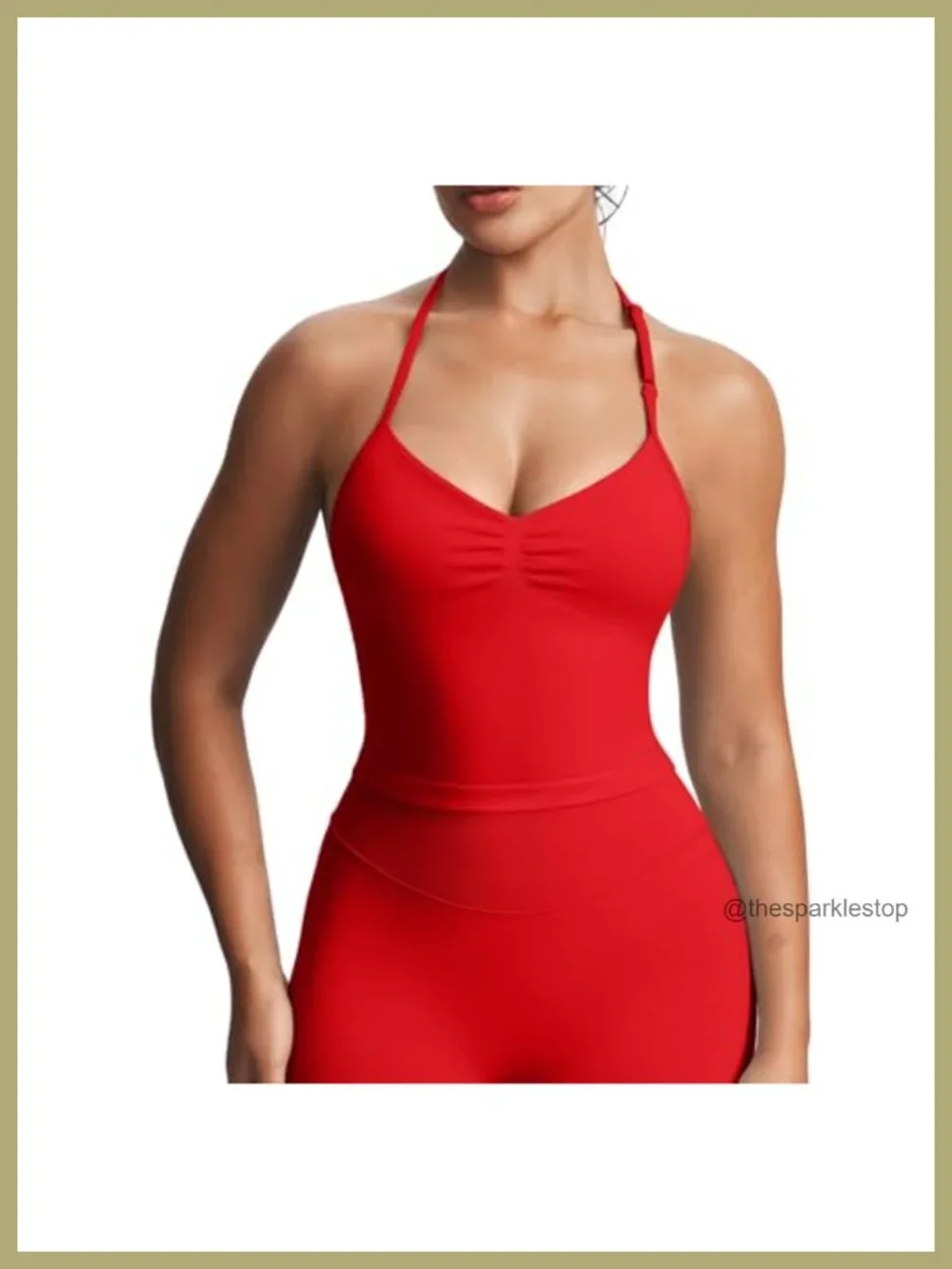 Seamless Ribbed Knit Halter Tank Top - High Stretch Women's Activewear